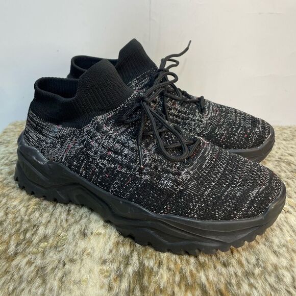 5 for $25🔥Heathered Black Elastic Stretch Sneakers Women's Size 12 - Picture 1 of 11